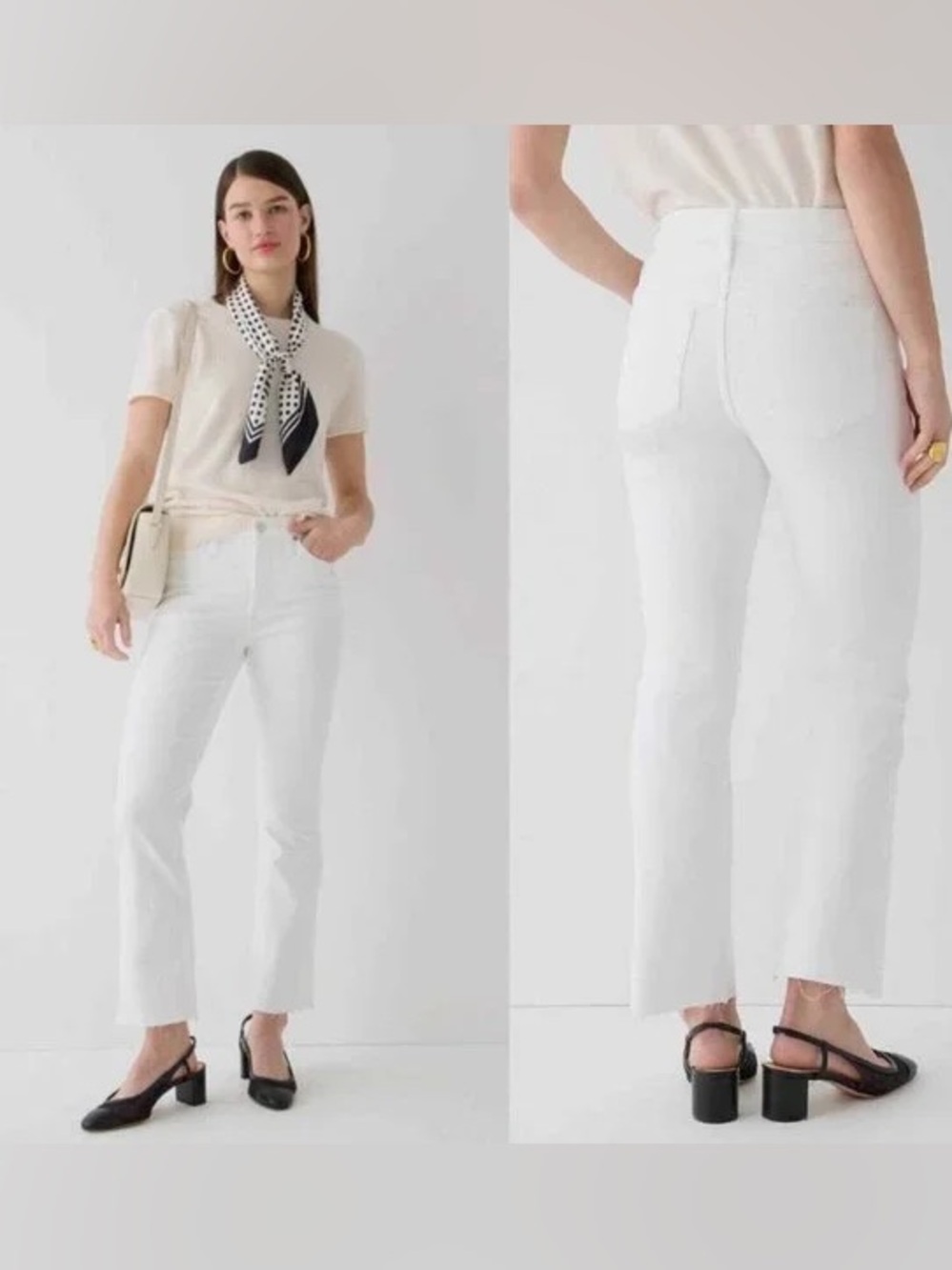 J.CREW-NWT Billie Demi boot crop white jeans